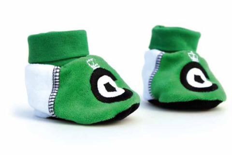 Custom baby booties green