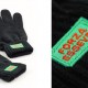 Custom black gloves with logo on palm
