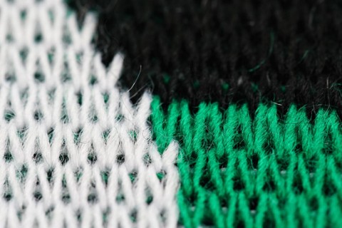 Jacquard scarf detail weaves 3 colours