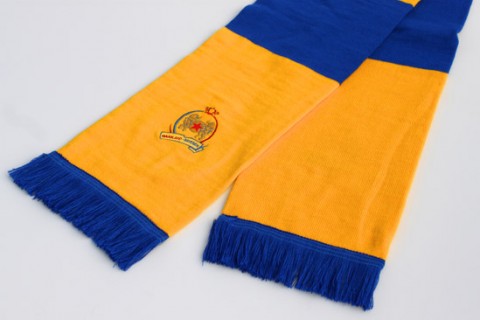Football bar scarf yellow and blue