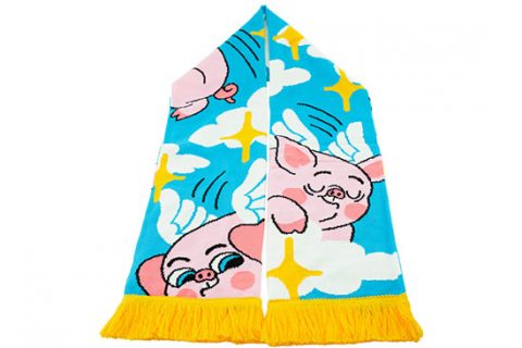 Custom kids scarf piggy design